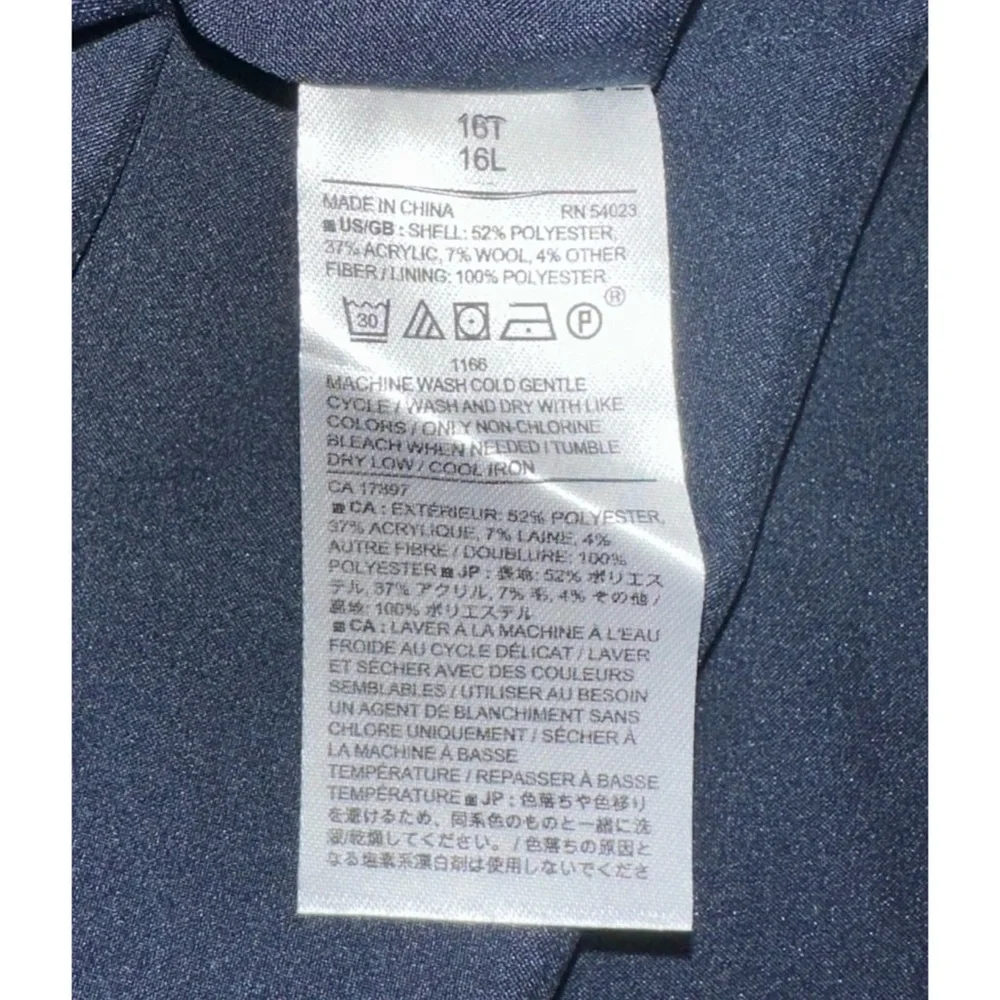 NWT Banana Republic Navy Blue Herringbone Wool Blend A-line Skirt Size 16 Tall - Picture 9 of 9